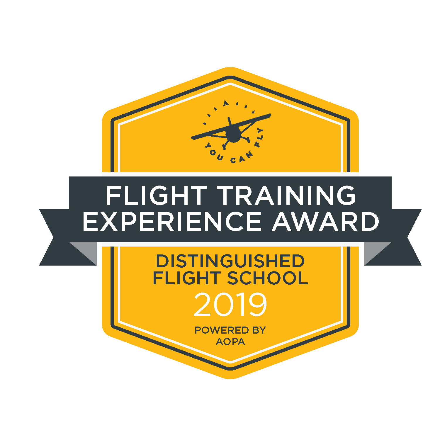 AOPA Awarded Code 1 Flight Training "Distinguished Flight School " for 2019